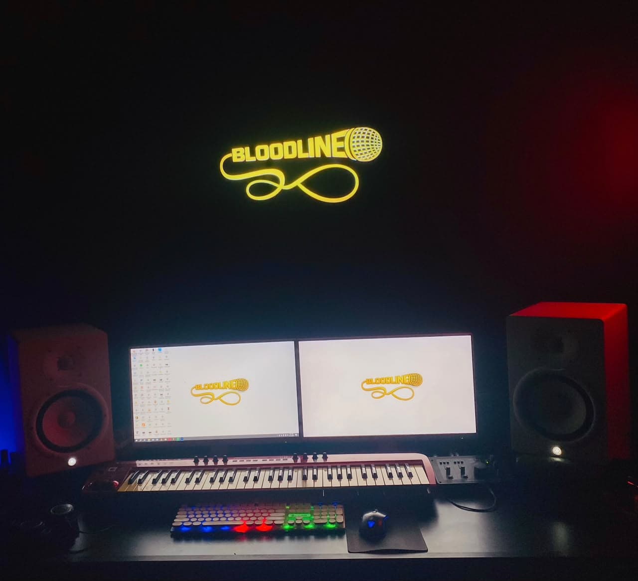 Bloodline control room with monitors and keyboard